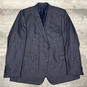 Carl Gross NWT Navy & Grey Check Sport Coat 52R
